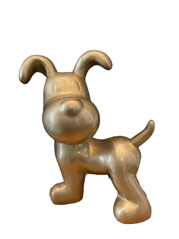 ART pop Cartoon flappy hondje polyester  goud  20 cm
