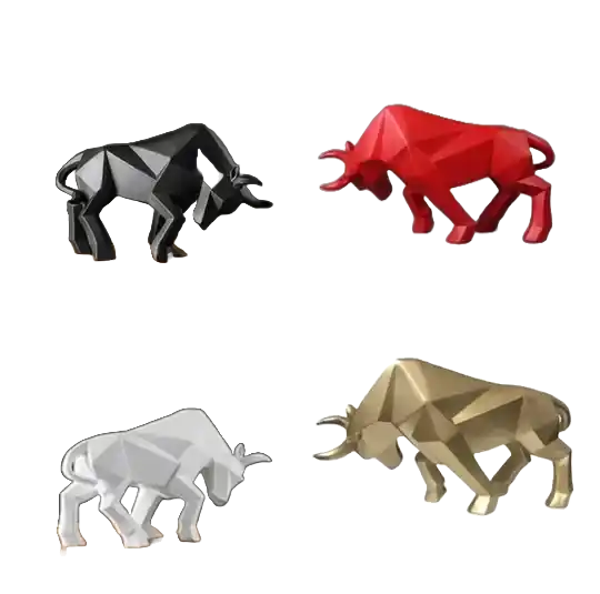 ART pop Funny stier origami  kleur polijster ass  40 x 25 cm