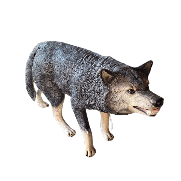 wolf hond  staand polyester résine 126 x 165 cm