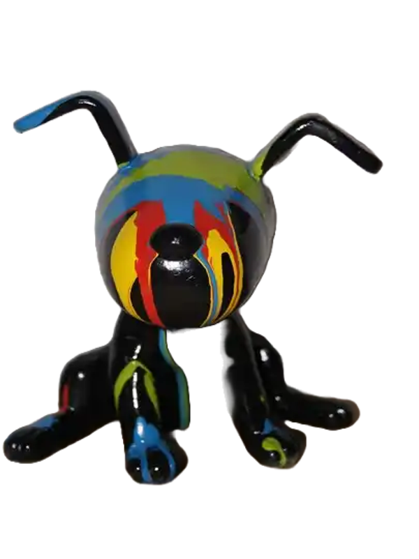 ART pop  snoepy hond zwart of wit multicolor drop polyester 20 cm