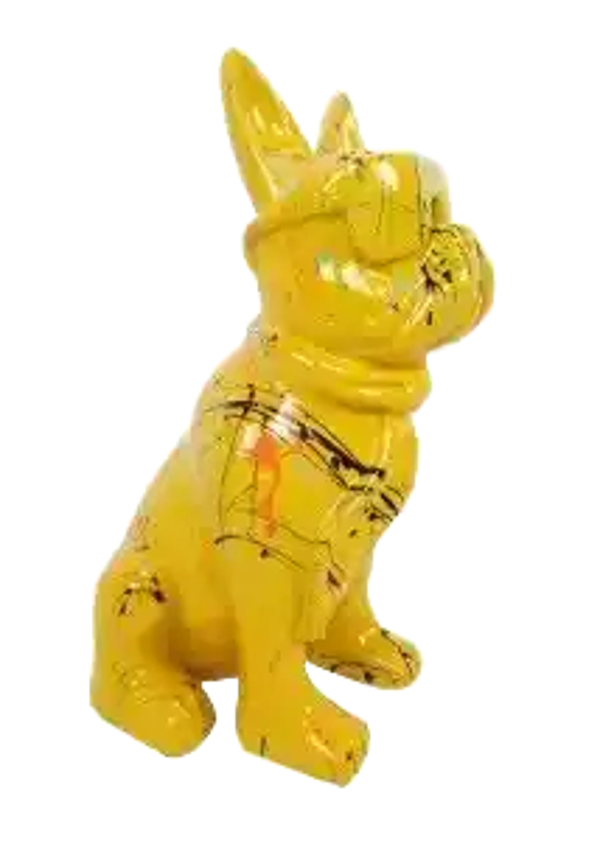 Hond France bulldog zit met bril ass 37 cm