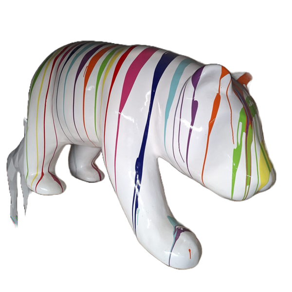 Art pop beer zwart of wit multicolore polyester résine 100x170 cm