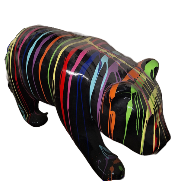 Art pop beer zwart of wit multicolor drop   polyester résine 100 X 170 X 55 CM