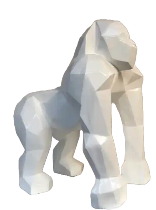 Gorila aap origami polyester résine wit of zwart 50 cm