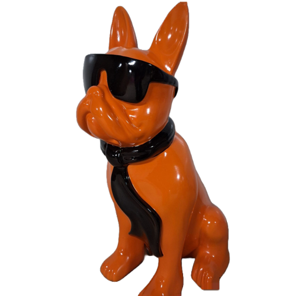 France buldog met das en bril kleur 45 cm VERP  4