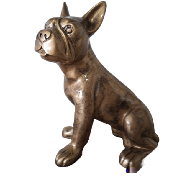France buldog glad antiek brons zit 45 cm
