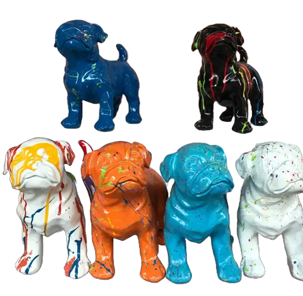 Art pop Hondje staand zwart of ass multicolor spin 20 cm