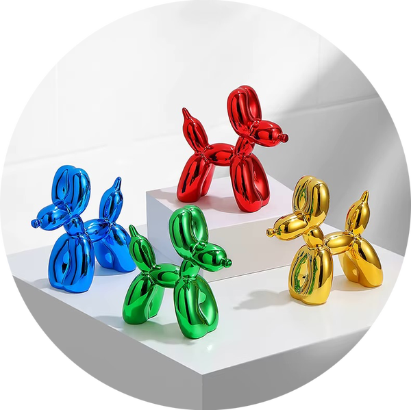 Design kunst sculpturen Ballon sculpture hond keramiek mix kleur 16 x 5 x 20 cm verp 1/24