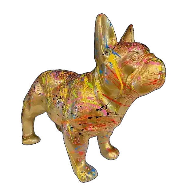 Art pop France buldog hond staand multicolor spin ass kleur 30 x 40 cm