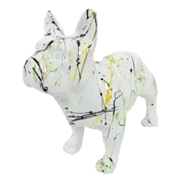 DHC57 hond France buldog zwart multicolor spin polyester résine 30 x 60 cm