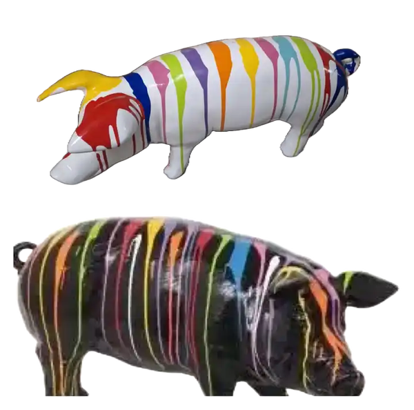 L5B varken wit multicolor drop polyester résine 45 x 100 cm