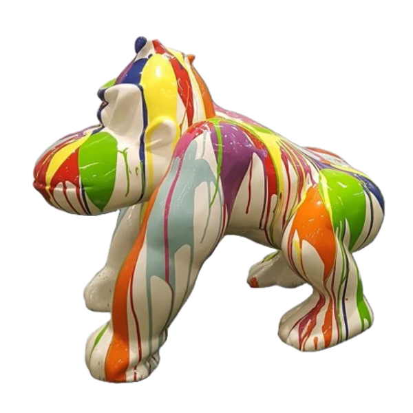 DG53a Jungle Gorilla apen op 4 poten polyester multicolor zeebra 40 cm