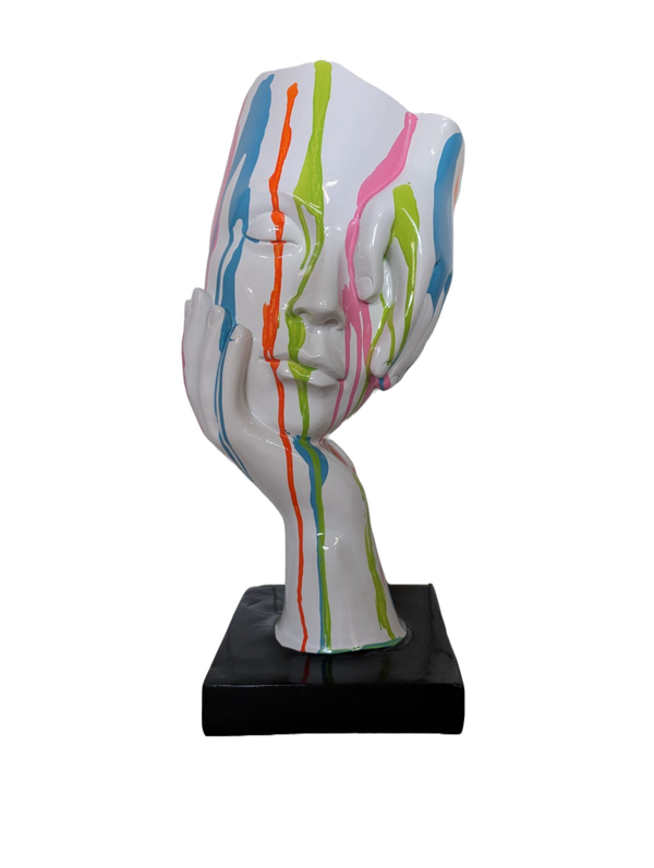 Art pop Masker slapende dame wit multicolor 19 x 19 x 48 cm
