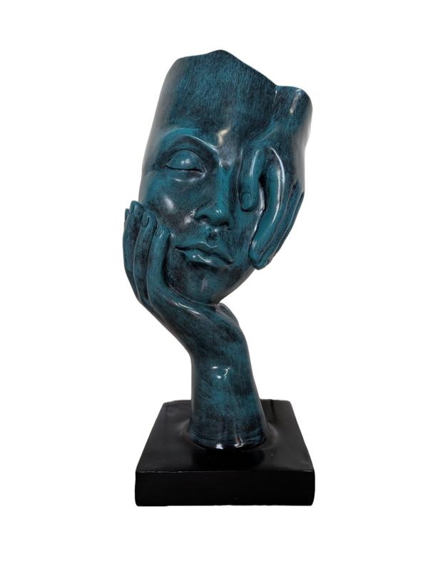 Art pop Masker slapende dame antiek goud 19 x 19 x 48 cm