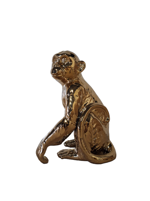Aapje zit goud of zilver chroom 30 cm verp 6