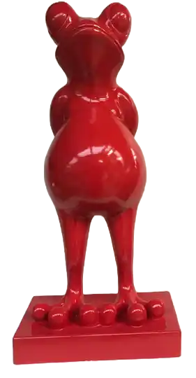 DFk70k  Funny kikker rood wit zwart kleur ass 70 cm