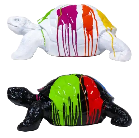 WG70 Land  schildpad wit of zwart multicolor 70 cm