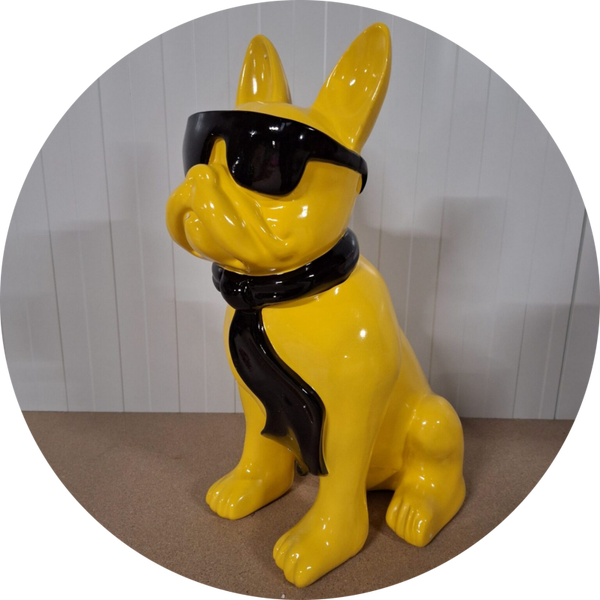 France buldog met das en bril kleur 45 cm VERP  4