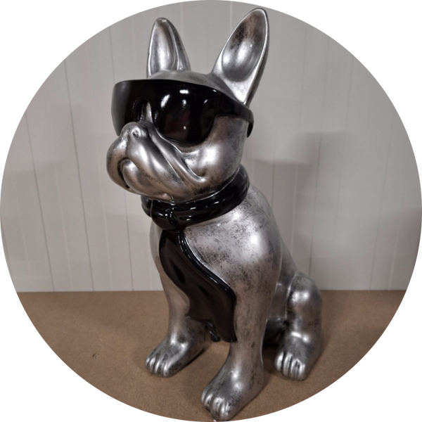 France buldog met das en bril kleur 45 cm VERP  4