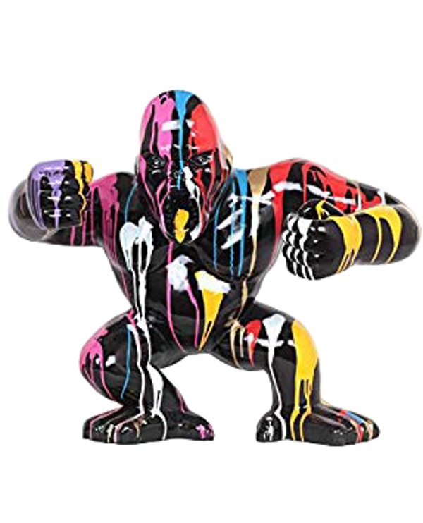 Art pop Agresive Gorilla singe bloc multicolore polyester 120 cm