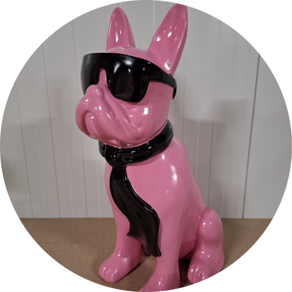 France buldog met das en bril kleur 45 cm VERP  4