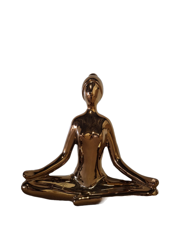Yoga dame zit chroom goud of zilver 40 cm verp  3