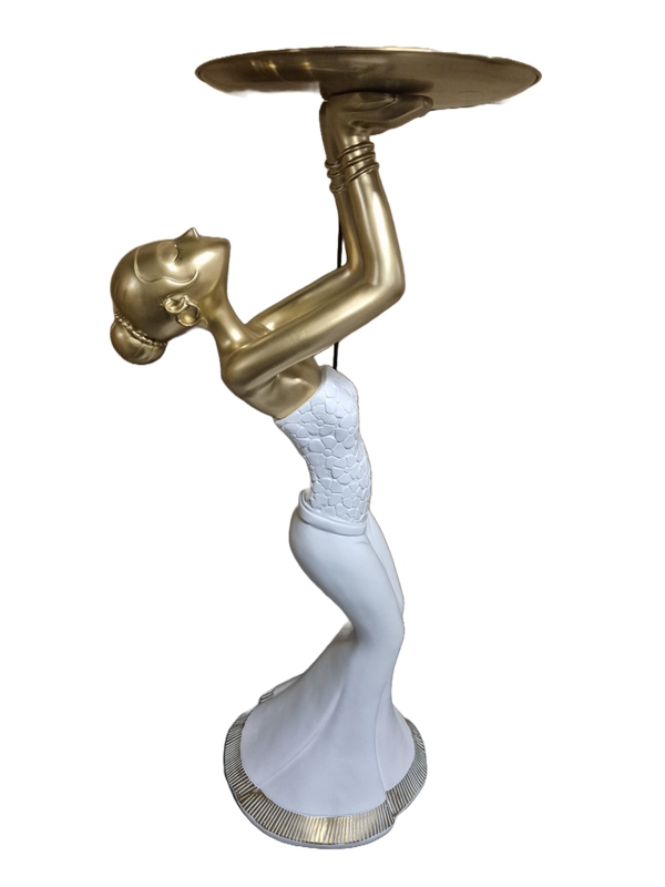 Dame staand met schaal 85 cm