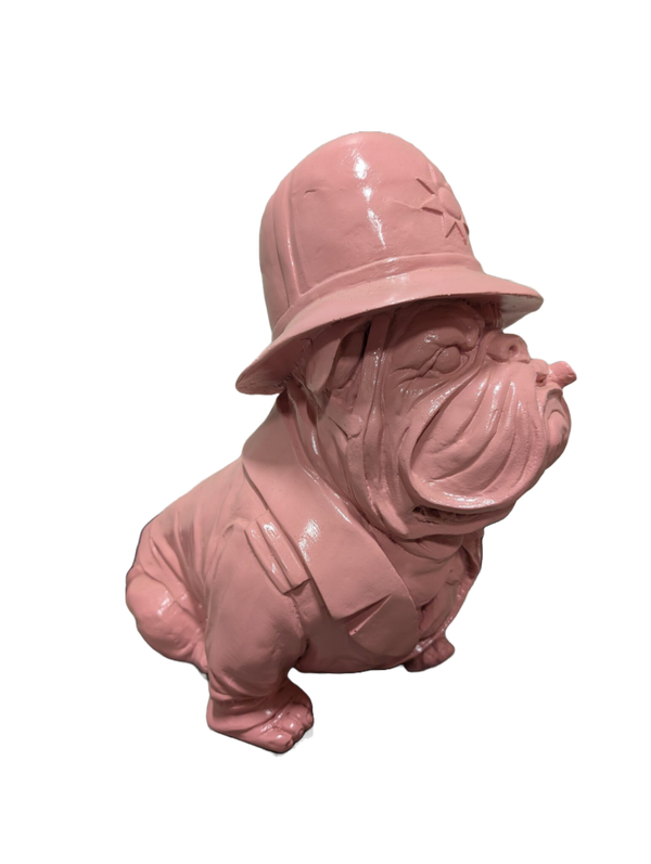 Art pop Hond funny Engelse bulldog bob gekleurd polyester résine 40 cm