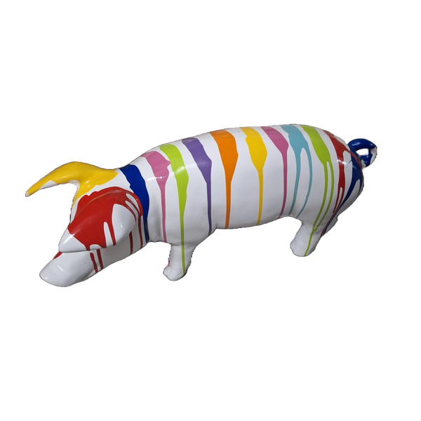 Art pop Varken zwart baby multicolor drop 30 x 60 cm