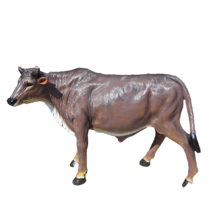 Stier kop opzij staand laminaat 200 x 70 x 125 cm
