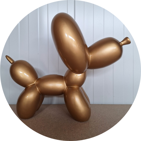 Ballon hond antiek goud 50 cm verp 2