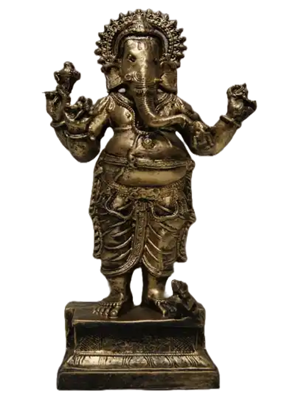 DB112 Curiosa genesha Boeddha olifant God der weisheid croom Antiek polyester résine 70 cm