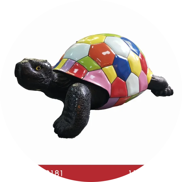WG20181 Reptil N20 Landschildpad wit of zwart smartie  110 cm