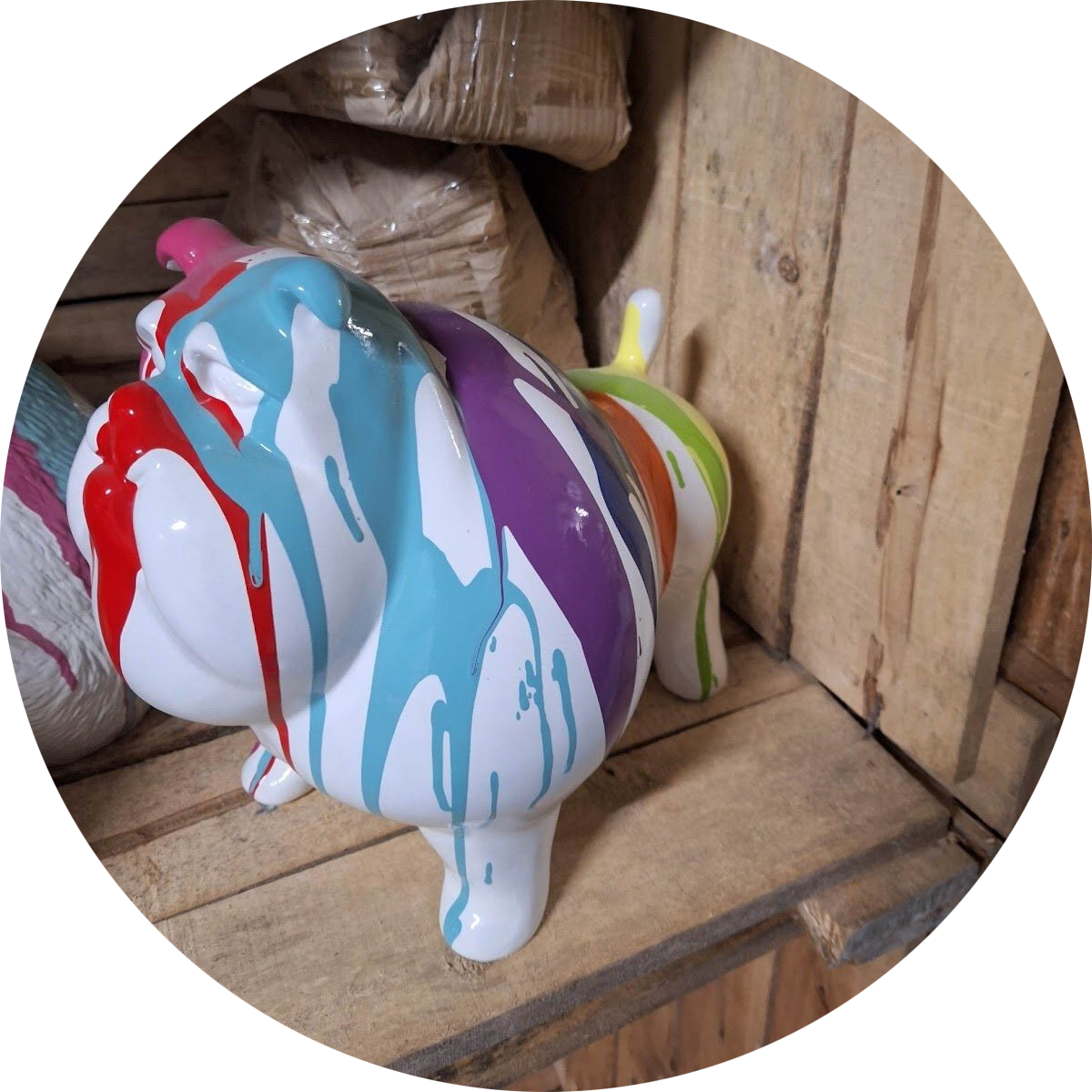 Funny hond polyester résine multicolor drop 35 cm