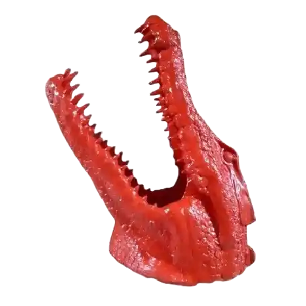 Art pop krokodil kop rood om op te hangen polyester résine 75 cm