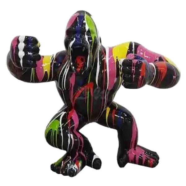 Art pop agresieve  Gorilla aap multicolor druip 120 cm