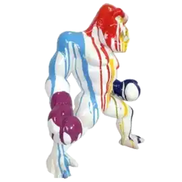 Art pop Aap King Kong boxer wit of zwart multicolor 50cm