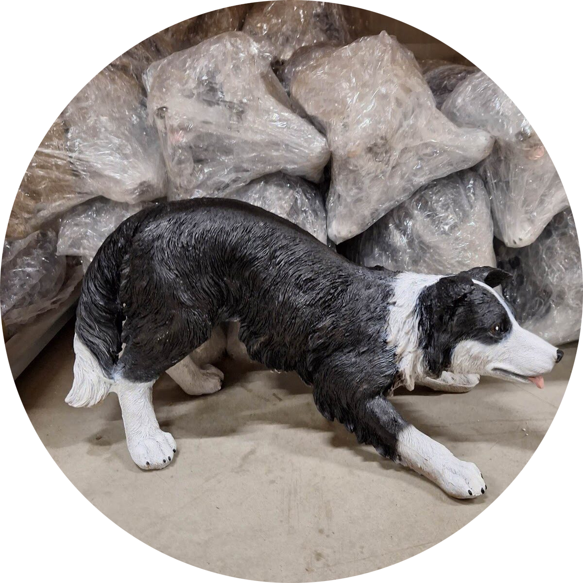 Border collie hond polyester résine 50 X 120 CM