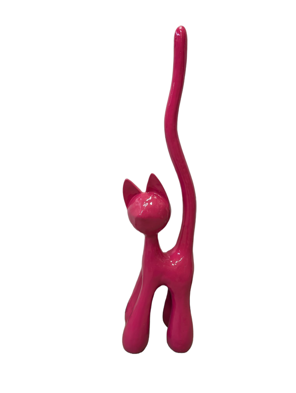 Art pop Design Kat krul staart staand glad Roos  120 cm