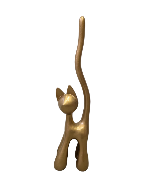 Art pop Design Kat krul staart staand glad goud  120 cm