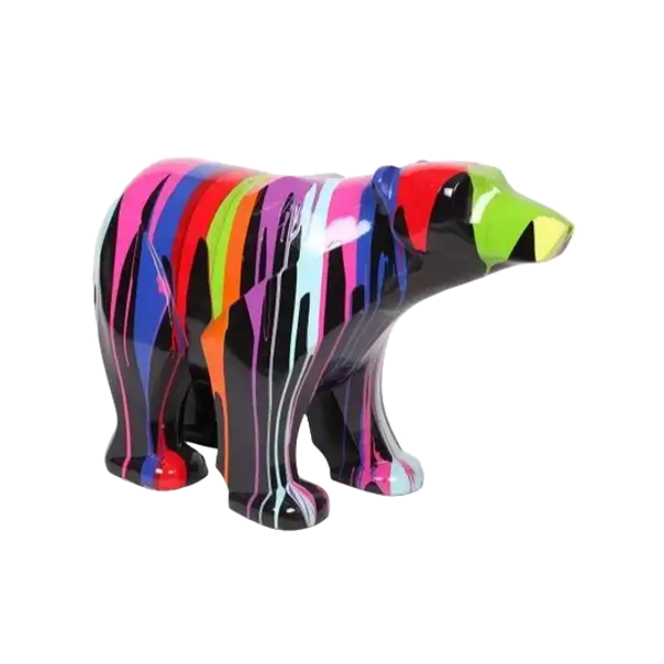 Art pop Beer op uitkijk Zwart multicolore druip 95 Cm