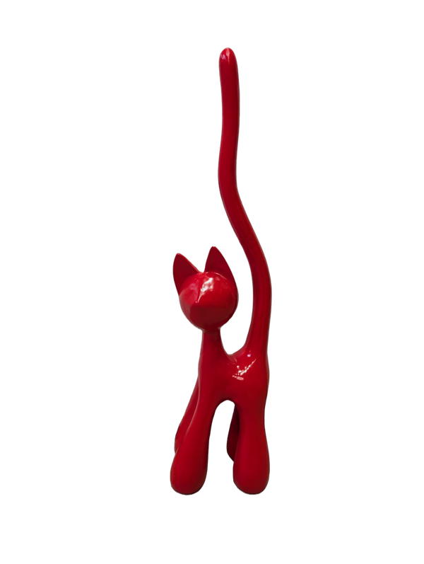 Art pop design kat krulstaart rood 120 cm
