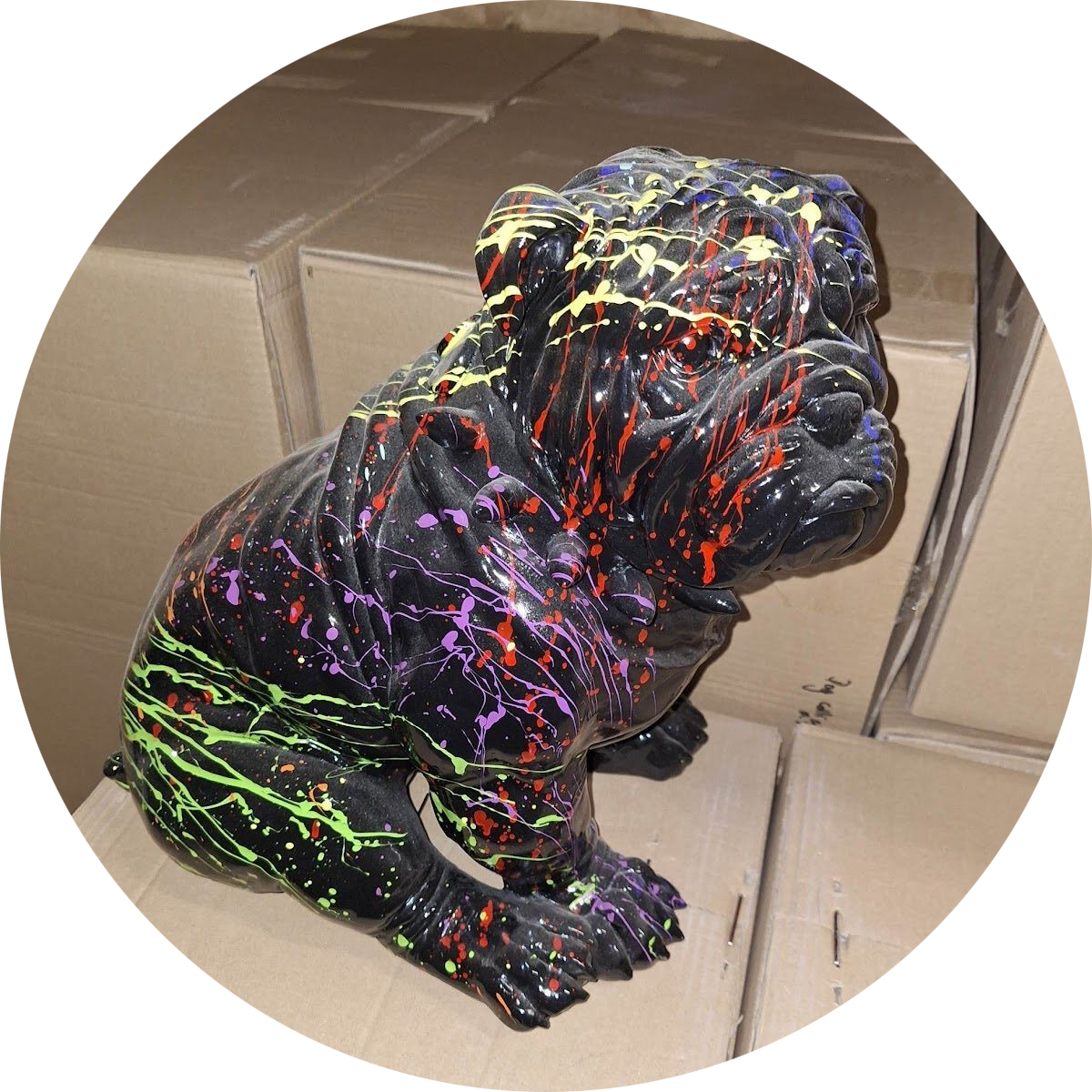 Mops hondje zit splache ass kleur 30 cm verp 2/6