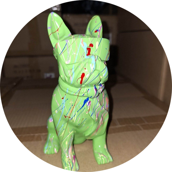 France bulldog hond net bril en das splache ass kleur 19 cm verp 12