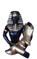 curiosa Egypte man geknield met boek polyester résine 50 cm
