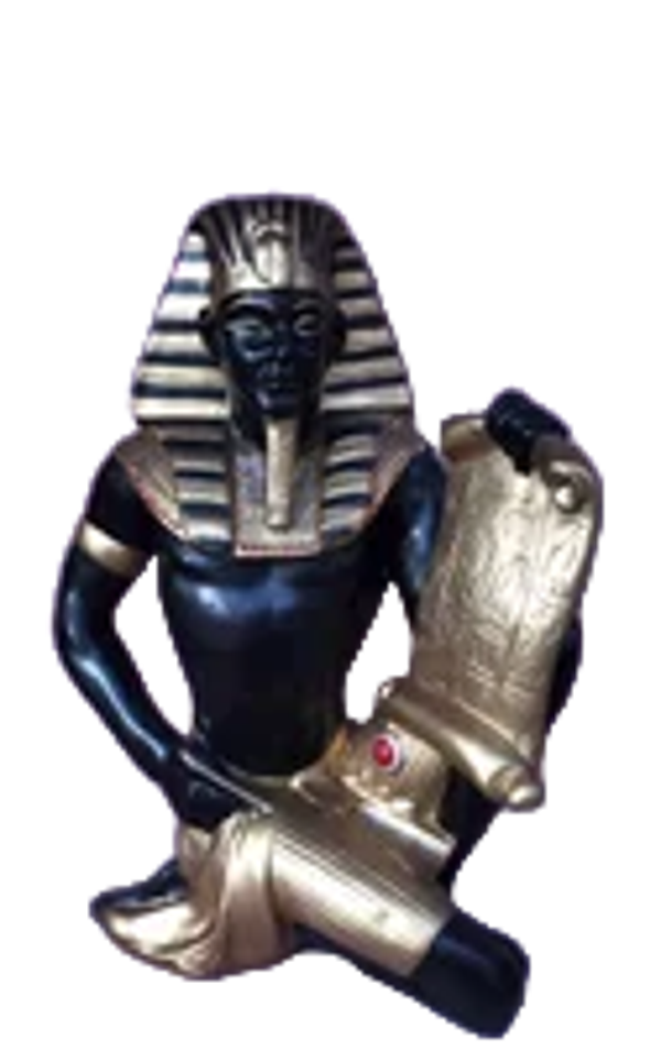 curiosa Egypte man geknield met boek polyester résine 50 cm
