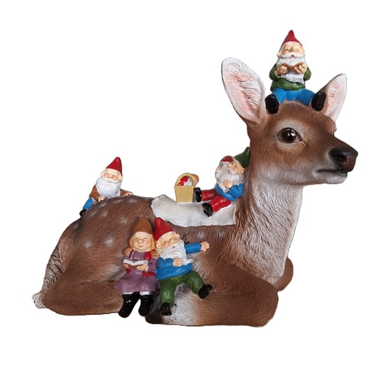 hert met kabouters 30 cm