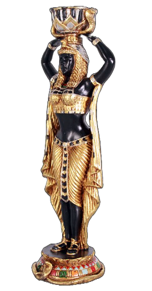 curiosa  Dame Egypte met corf polyester résine 145 cm