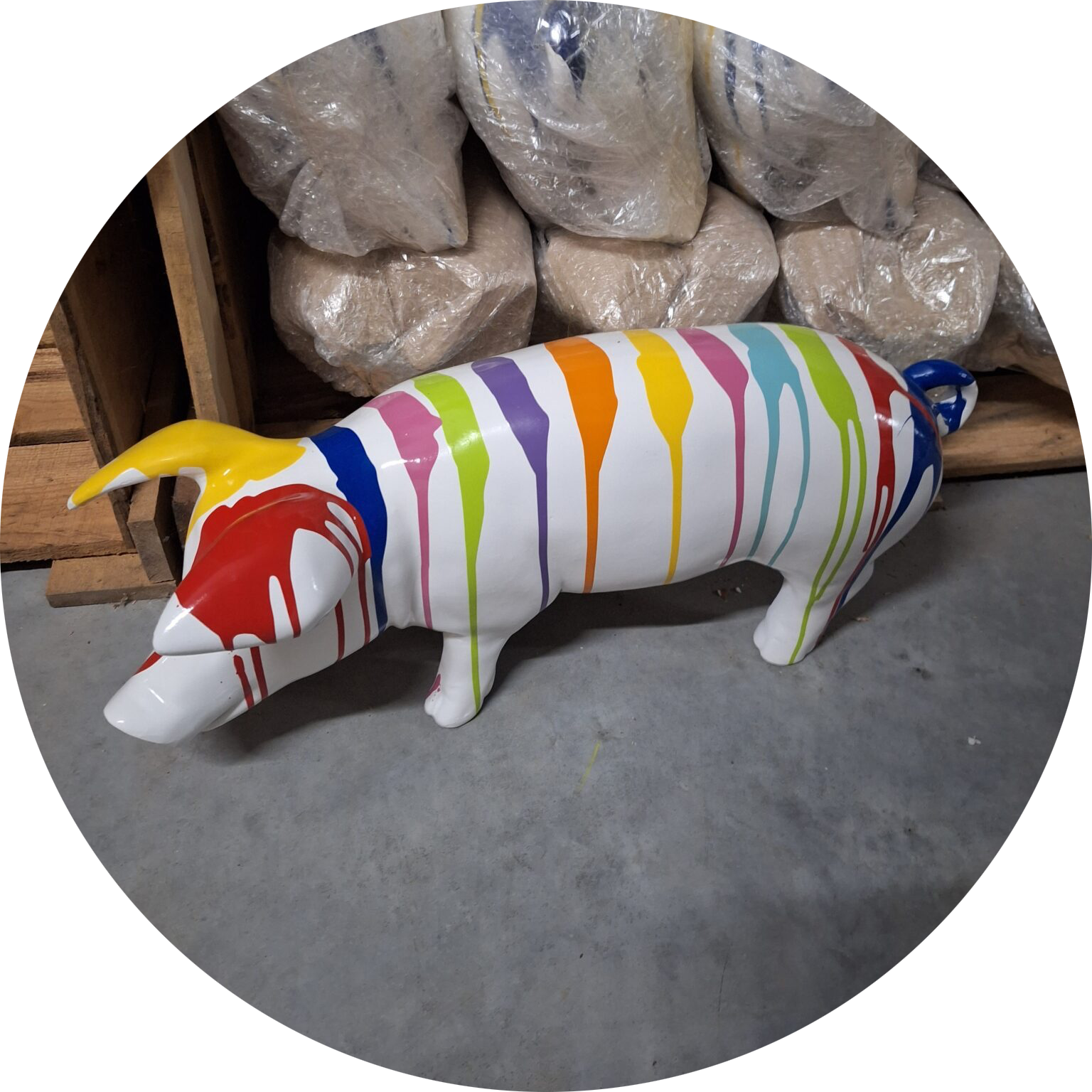 DHD Varken zwart baby multicolor drop 30 x 60 cm