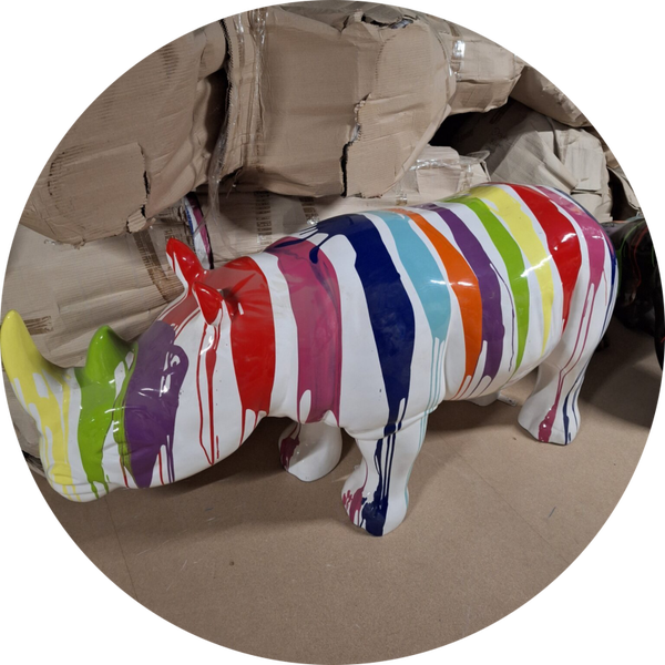 neushoorn wit multicolor 86 x 175 cm